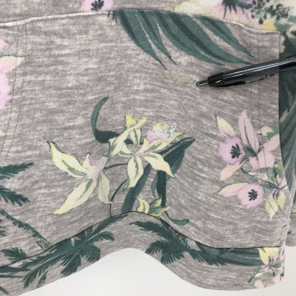 Original Use Womens Gray Floral Long Sleeve Pouch Pocket Hoody Size M - Picture 5 of 8